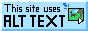 light blue button with the text 'this site uses alt text'. on the right of the text a mouse is hovering over a pixellated drawing of a tree and animal.